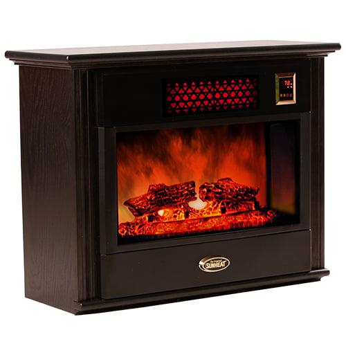 SUNHEAT 32" 1500W Black Freestanding Electric Infrared Fireplace