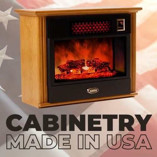 SUNHEAT 32" 1500W Golden Oak Freestanding Electric Infrared Fireplace