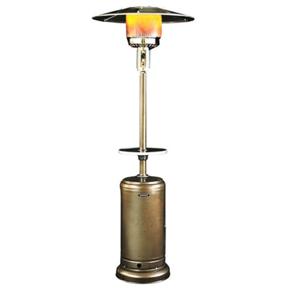 SUNHEAT PHRDGH 32" Golden Hammered Round Portable Propane Patio Heater With Drink Tray