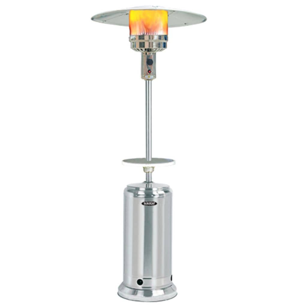 SUNHEAT PHRDSS 32" Stainless Steel Round Portable Propane Patio Heater With Drink Tray
