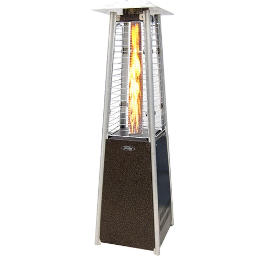 SUNHEAT PHSQGH-TT 10" Golden Hammered Contemporary Square Tabletop Propane Patio Heater With Variable Flame