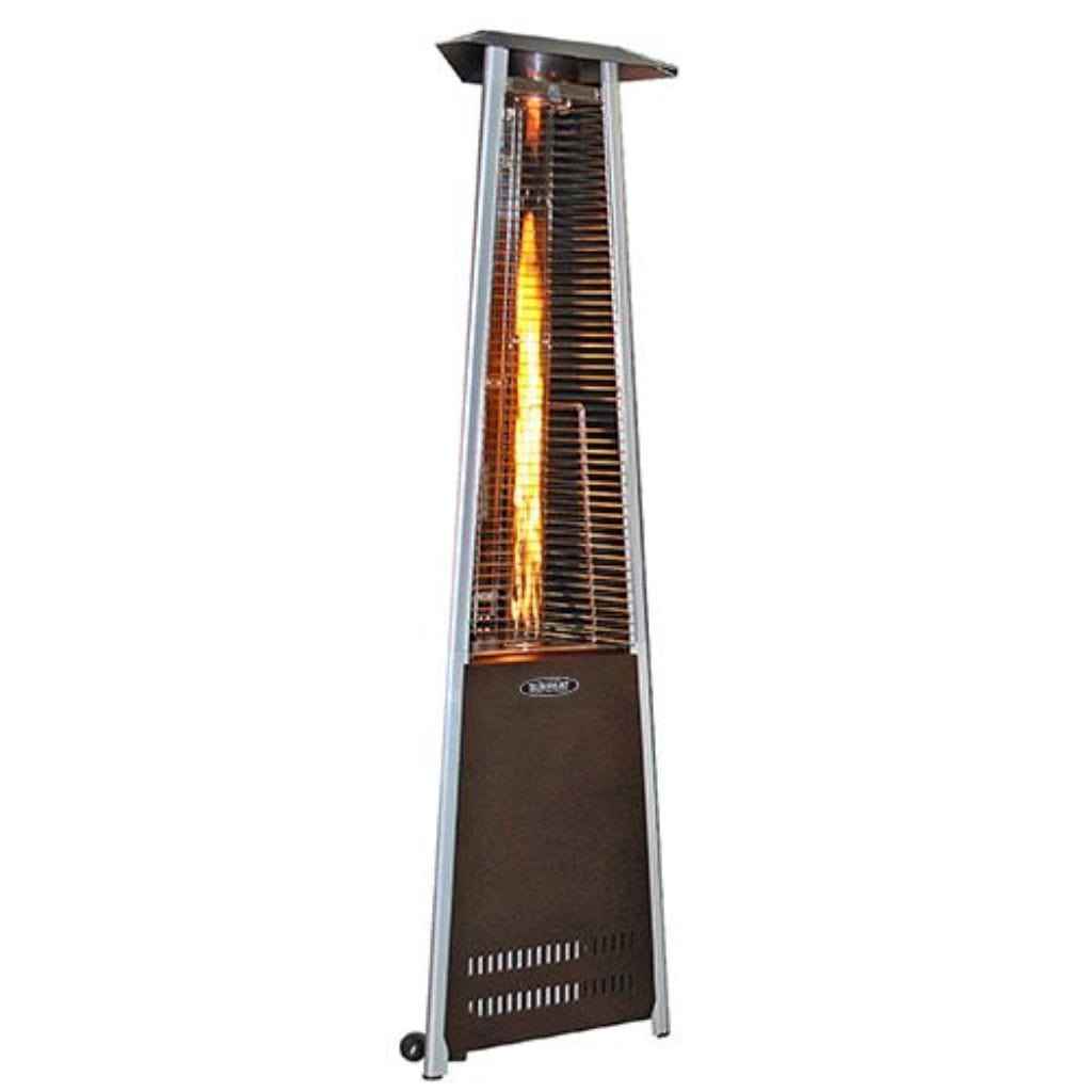 SUNHEAT PHTRGH 21" Golden Hammered Contemporary Triangle Pyramid Shape Propane Patio Heater With Variable Flame