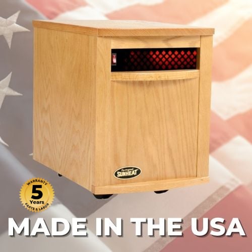 SUNHEAT USA1500 13" Golden Oak Electric Portable Infrared Heater