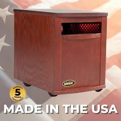 SUNHEAT USA1500 13" Mahogany Electric Portable Infrared Heater