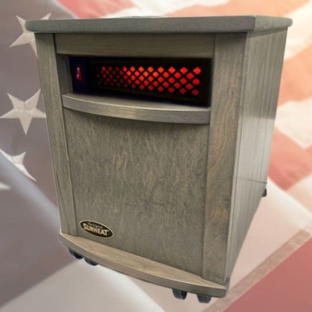 SUNHEAT USA1500-A 13" Driftwood Maple Amish Hand Crafted Infrared Electric Portable Heater