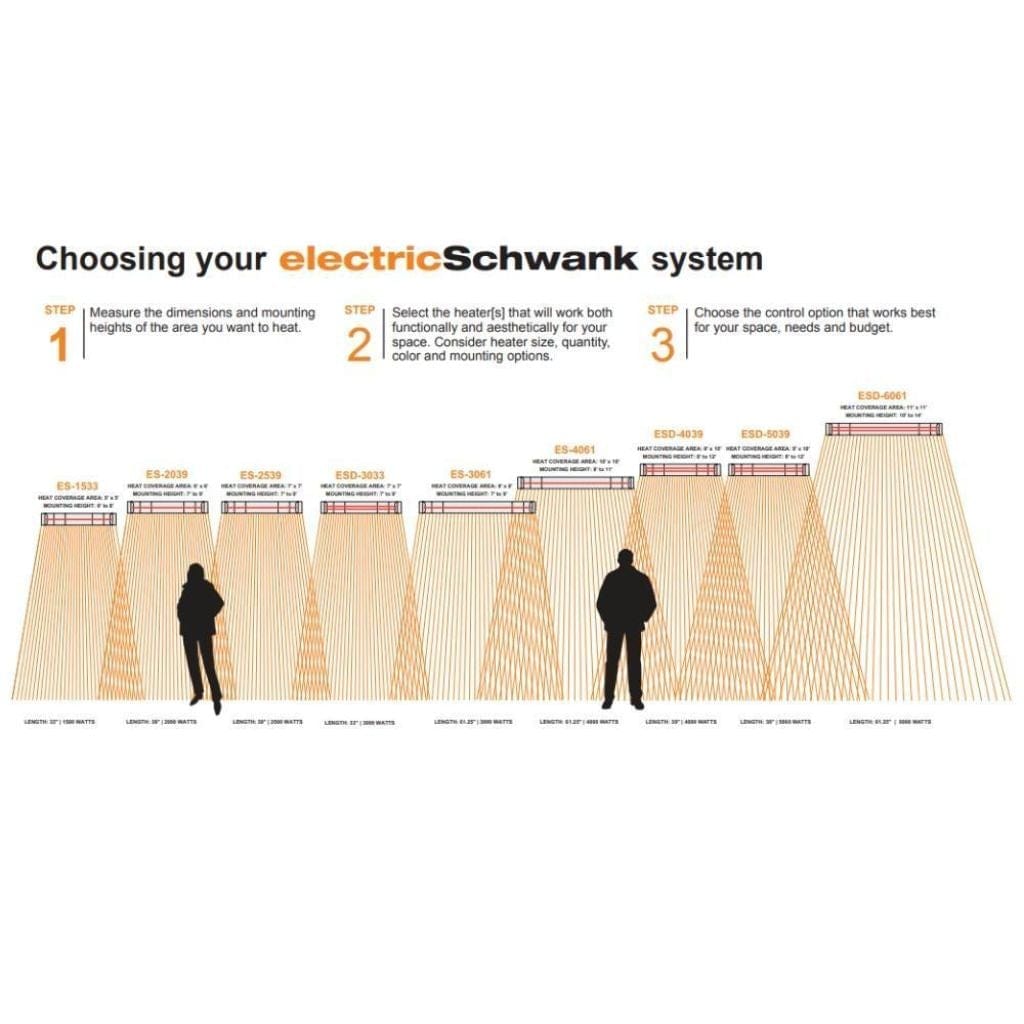 Schwank 39" ElectricSchwank Single Element 2000W/2500W Infrared Electric Patio Heater