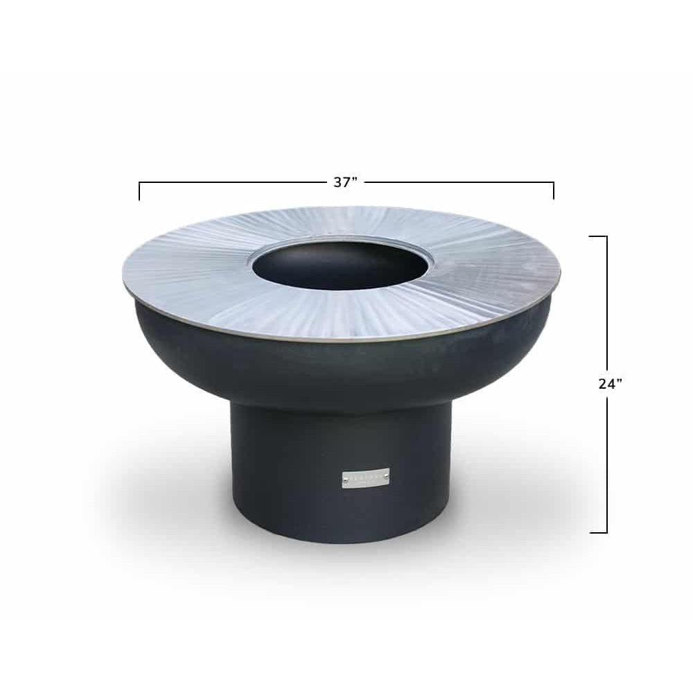 Seasons 36" Natural Rust Patina Fire Pit Grill With Fire Cook Top