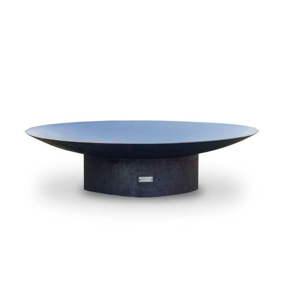 Seasons CONCAVE 36" Natural Rust Patina Wood Steel Fire Pit