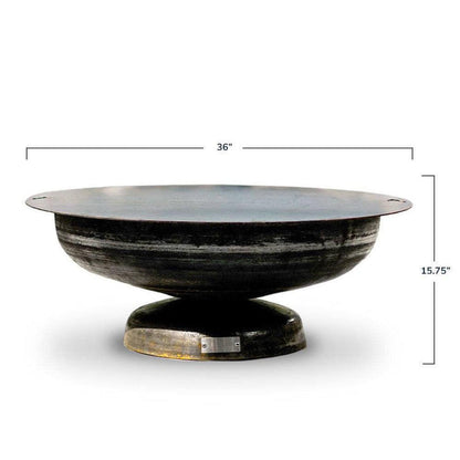 Seasons VULCAN 36" Natural Rust Patina Wood Steel Fire Pit with Lid II