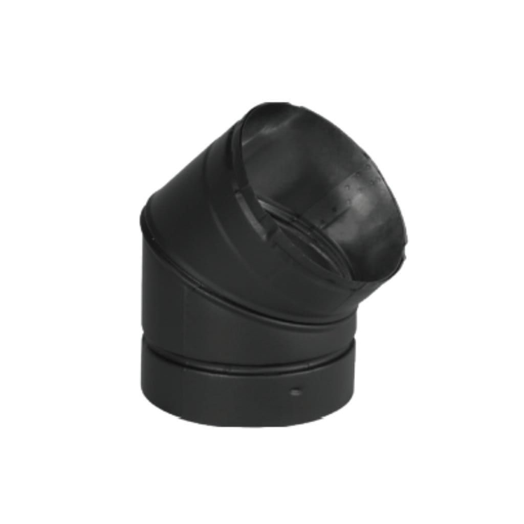Security Chimneys Secure Black 7DE45 Double Wall 45-Degree Elbow