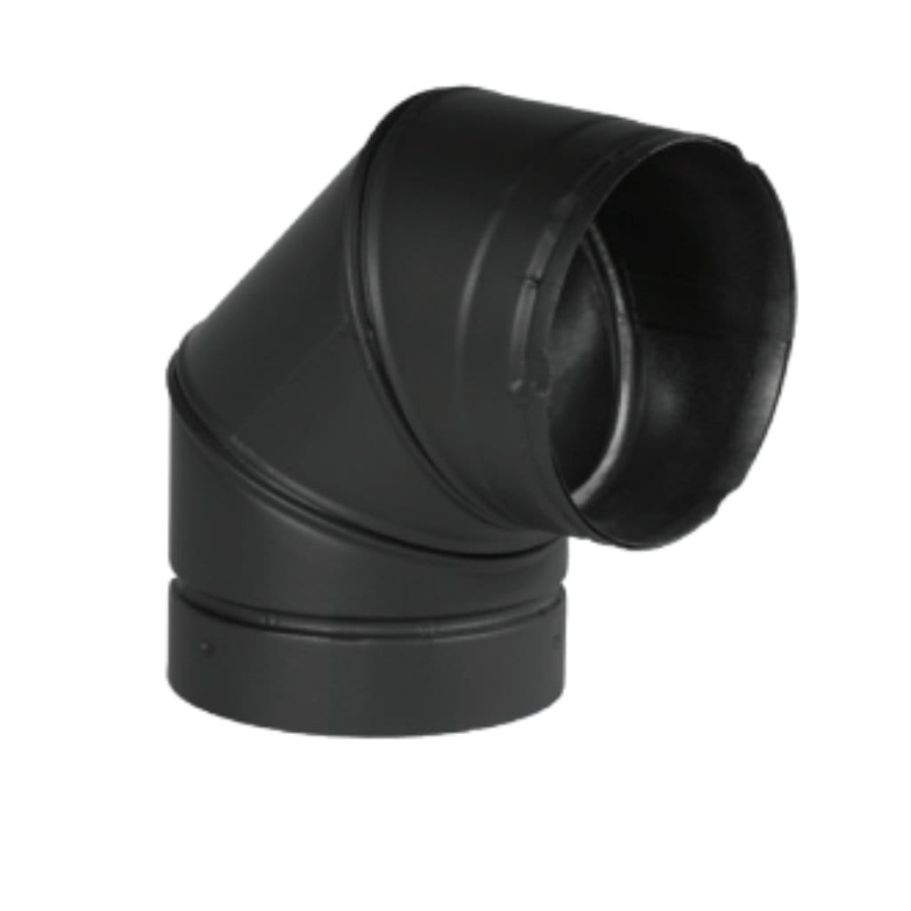 Security Chimneys Secure Black 7DE90 Double Wall 90-Degree Elbow