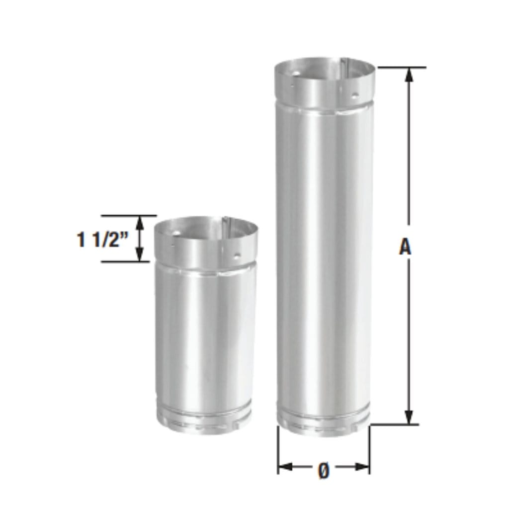 Security Chimneys Tubinox 5LL12 Stainless Steel Vent Lengths