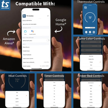 Touchstone Sideline 45" Recessed Smart Electric Fireplace