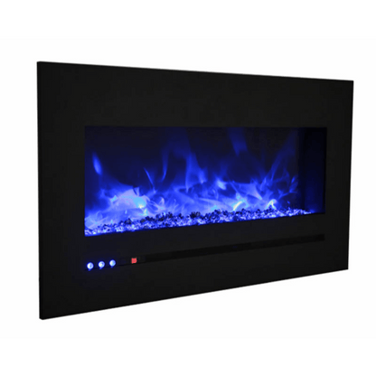 Sierra Flame by Amantii 34" Wall Mount/Flush Mount Electric Fireplace with Deep Charcoal Colored Steel Surround