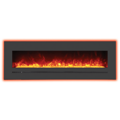 Sierra Flame by Amantii 60" Wall Mount/Flush Mount Electric Fireplace with Deep Charcoal Colored Steel Surround