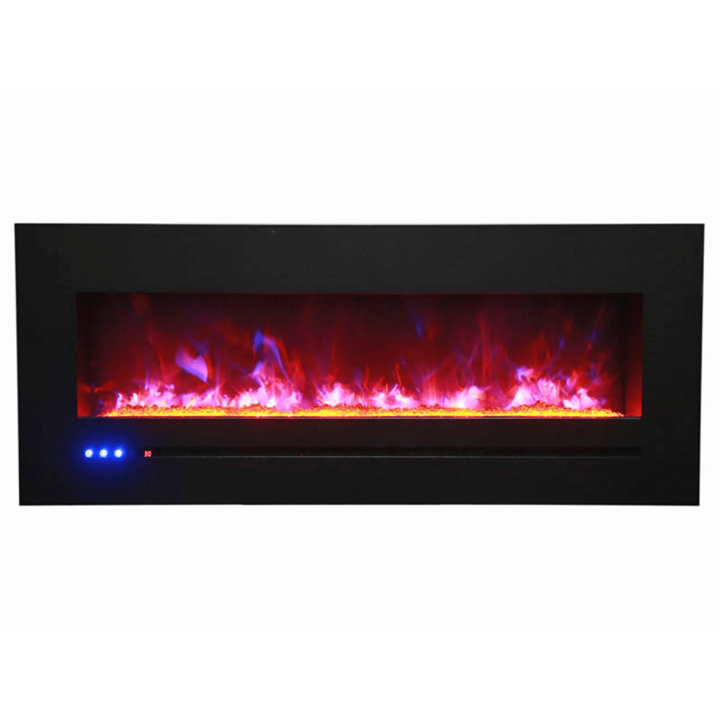 Sierra Flame by Amantii 72" Wall Mount/Flush Mount Electric Fireplace with Deep Charcoal Colored Steel Surround