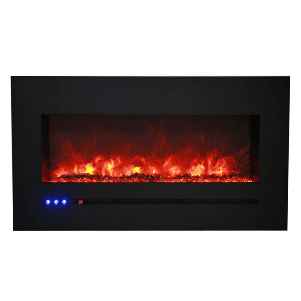 Sierra Flame by Amantii 88" Wall Mount/Flush Mount Electric Fireplace with Deep Charcoal Colored Steel Surround