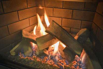 Sierra Flame by Amantii Abbot 30" Direct Vent Natural Gas Fireplace Insert With Ceramic Brick Panles & Log Set