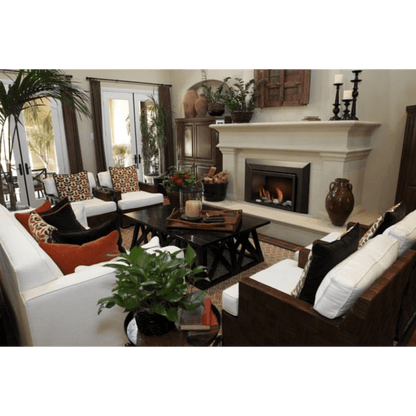 Sierra Flame by Amantii Abbot 30" Direct Vent Propane Gas Fireplace Insert With Black Porcelain Panels & Glass Media Rock Set
