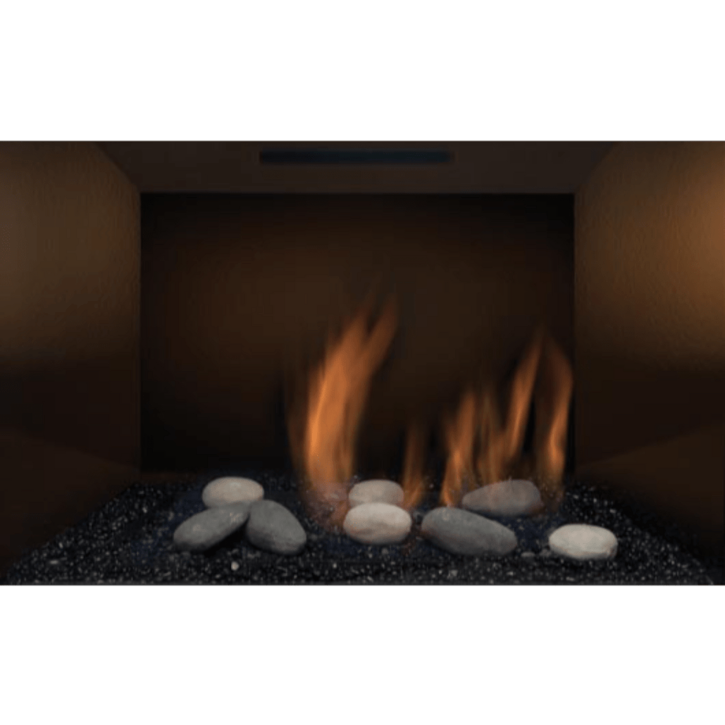 Sierra Flame by Amantii Abbot 30" Direct Vent Propane Gas Fireplace Insert With Black Porcelain Panels & Glass Media Rock Set