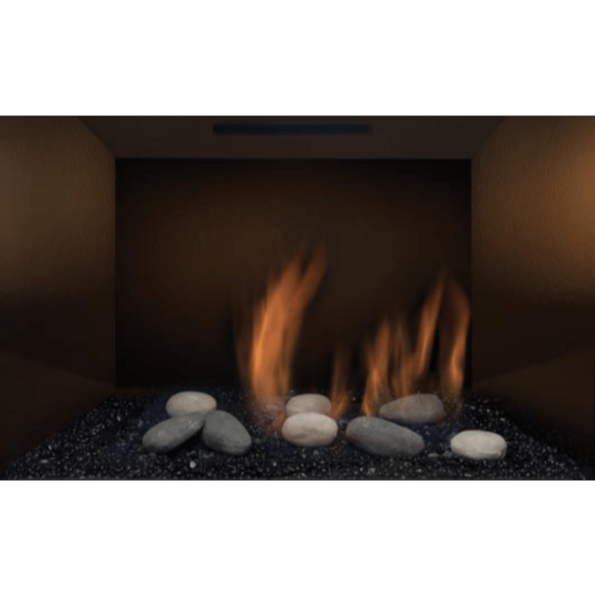 Sierra Flame by Amantii Abbot 30" Direct Vent Propane Gas Fireplace Insert With Black Porcelain Panels & Glass Media Rock Set