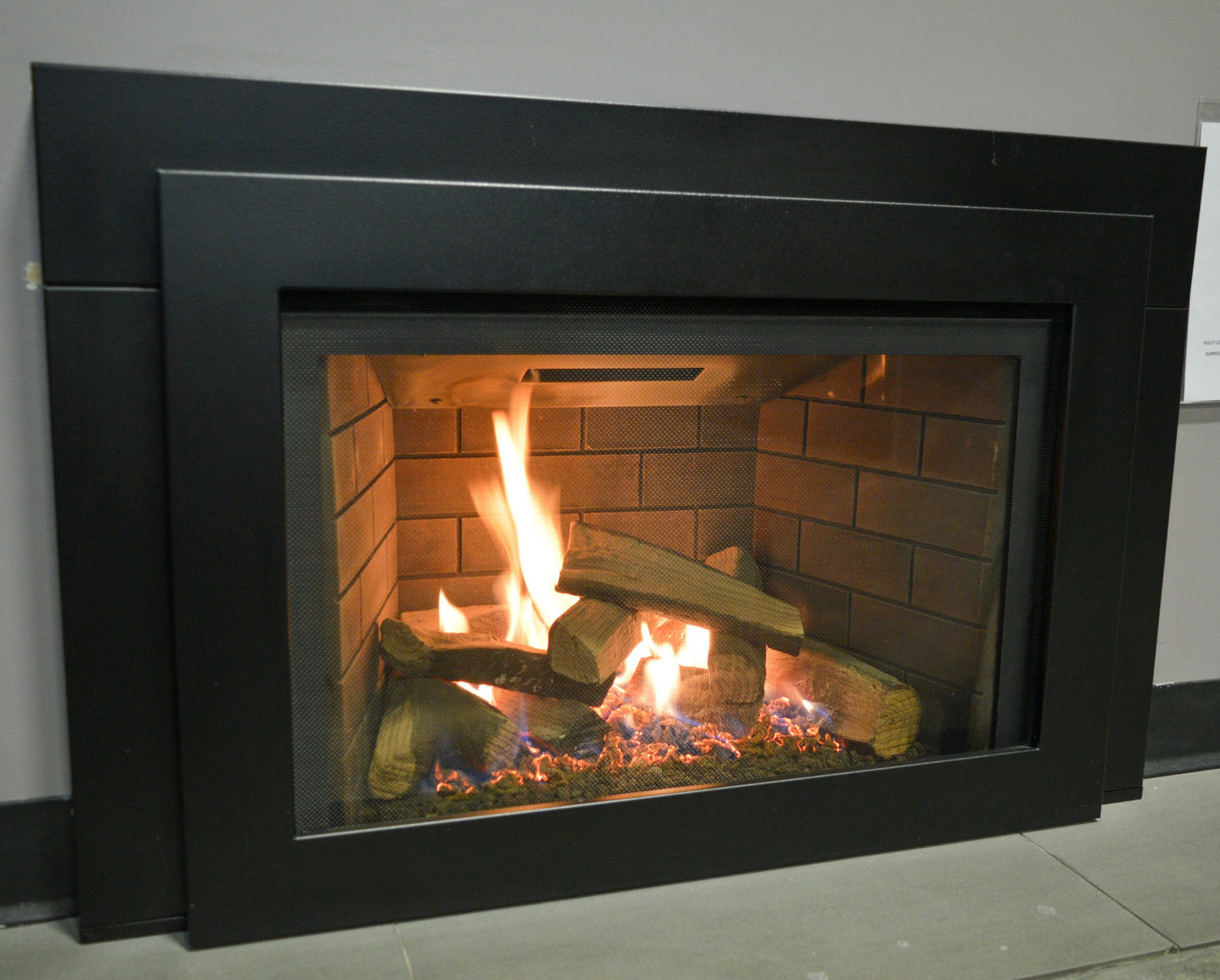 Sierra Flame by Amantii Abbot 30" Direct Vent Propane Gas Fireplace Insert With Ceramic Brick Panles & Log Set