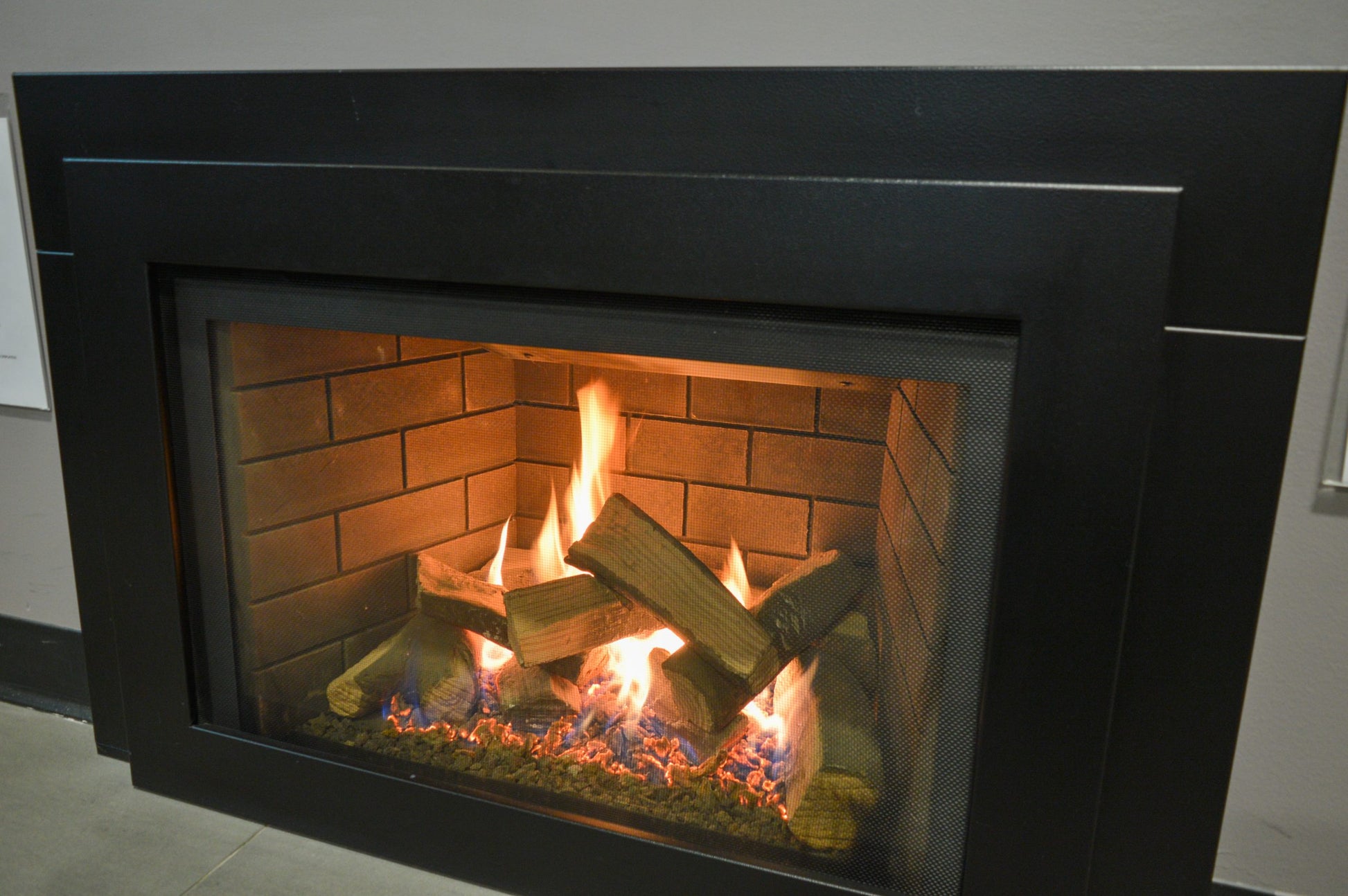 Sierra Flame by Amantii Abbot 30" Direct Vent Propane Gas Fireplace Insert With Ceramic Brick Panles & Log Set