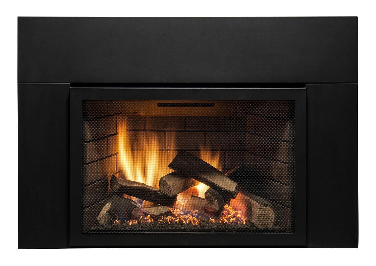 Sierra Flame by Amantii Abbot 30" Direct Vent Propane Gas Fireplace Insert With Ceramic Brick Panles & Log Set