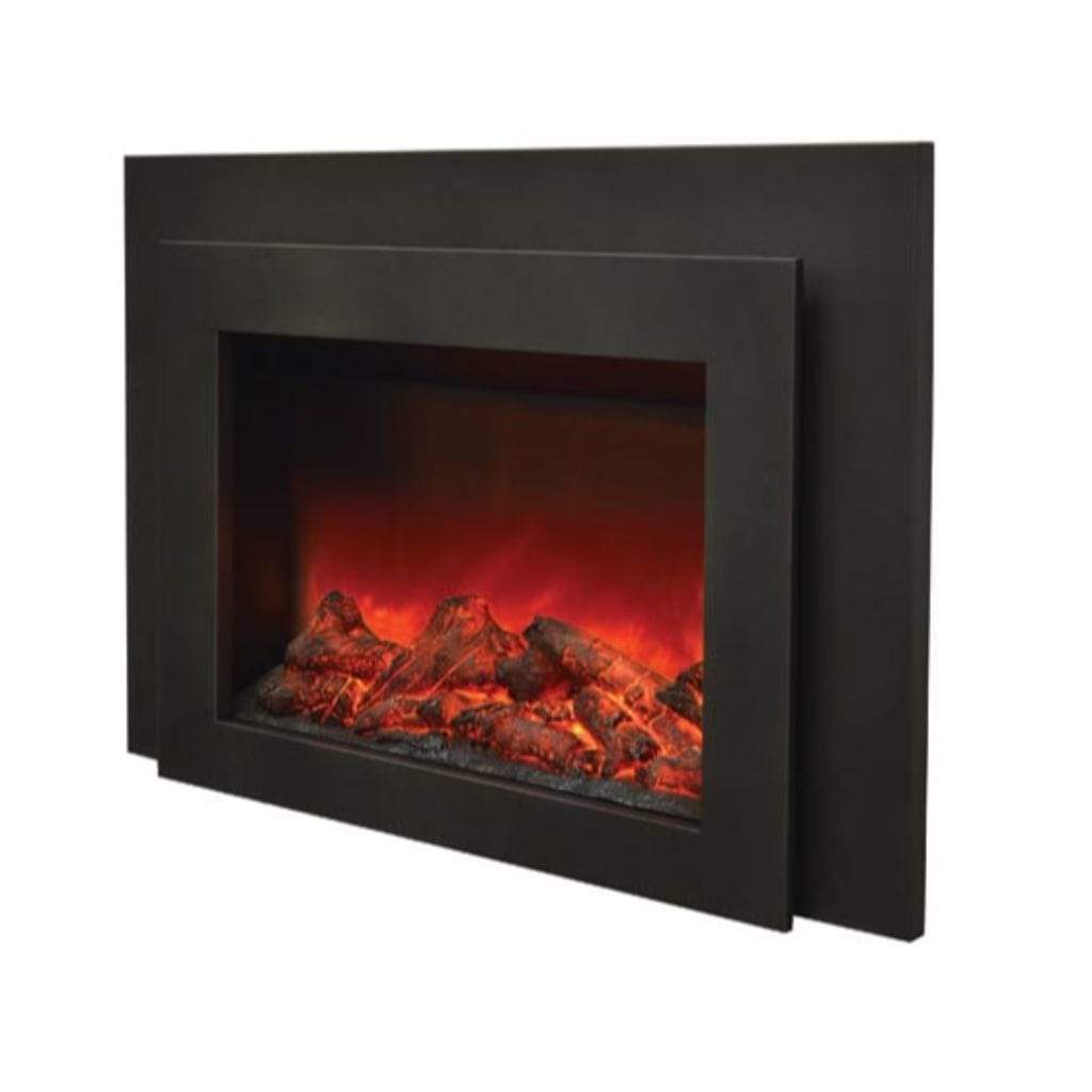 Sierra Flame by Amantii Deep 30"/34" Electric Fireplace Insert with Black Steel Surround