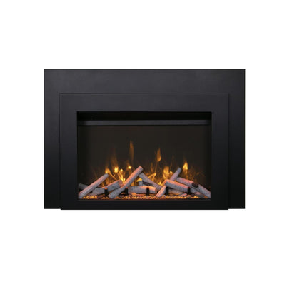 Sierra Flame by Amantii Insert Series 34" Electric Fireplace Insert With Black Steel Surround