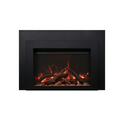 Sierra Flame by Amantii Insert Series 34" Electric Fireplace Insert With Black Steel Surround