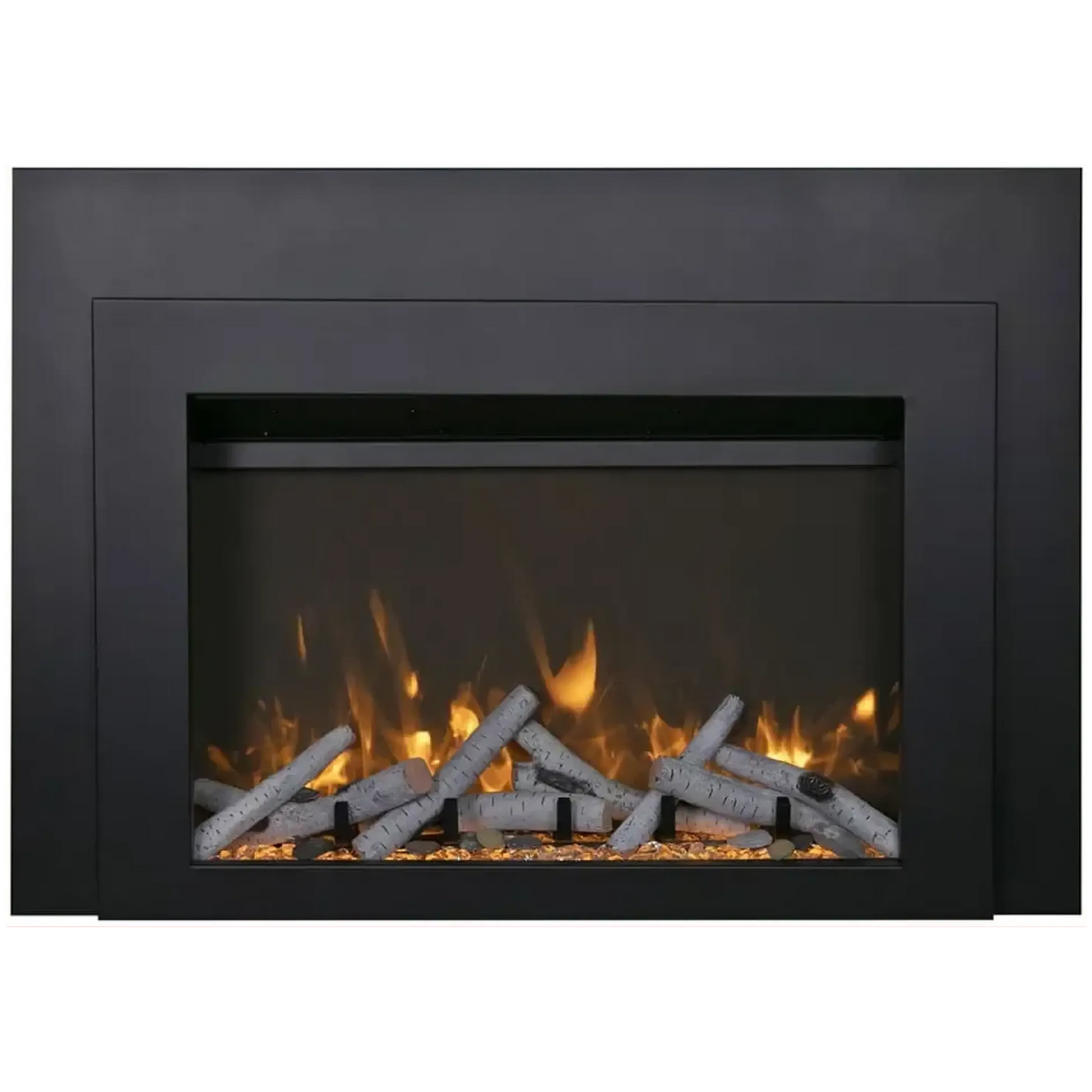 Sierra Flame by Amantii Insert Series 34" Electric Fireplace Insert With Black Steel Surround