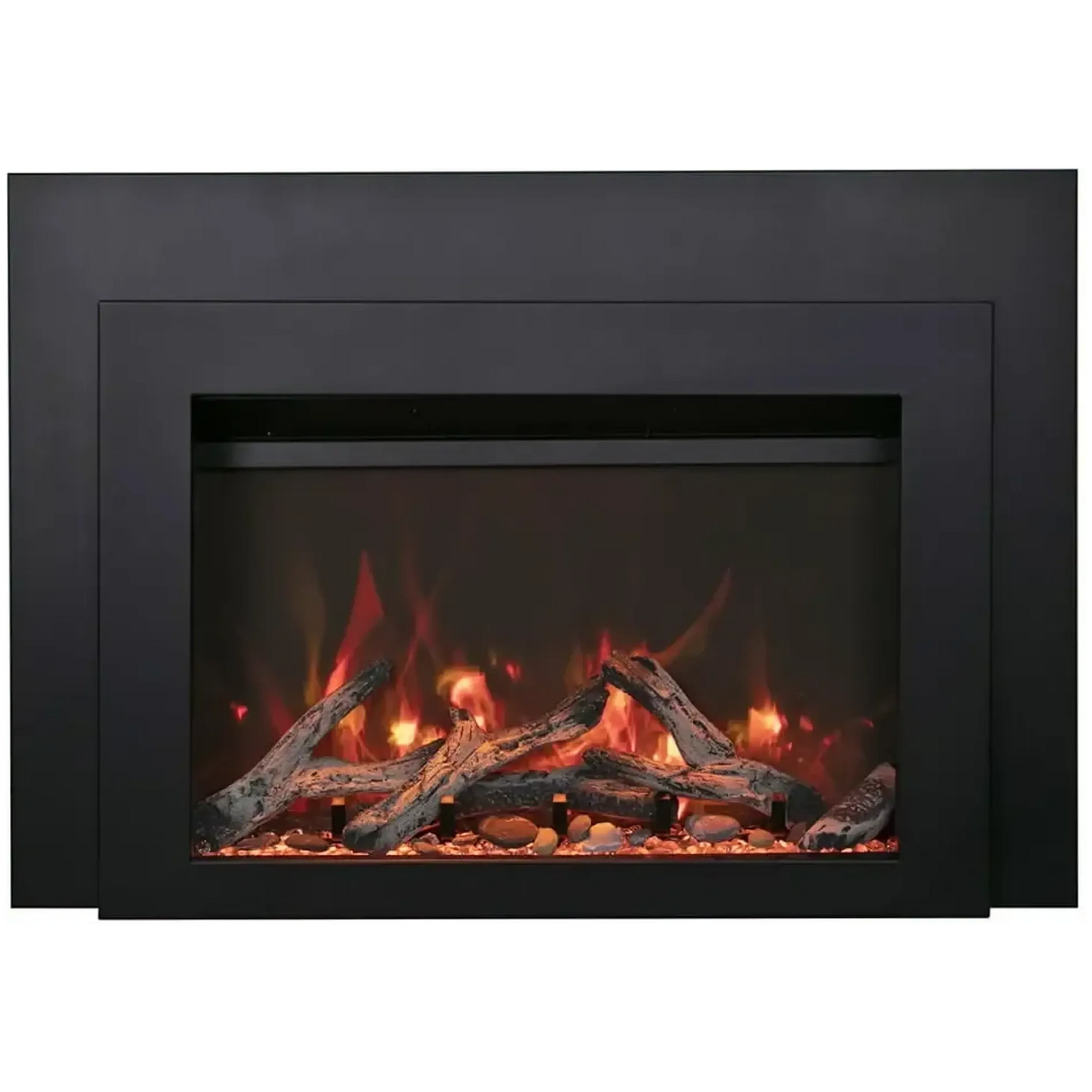 Sierra Flame by Amantii Insert Series 34" Electric Fireplace Insert With Black Steel Surround