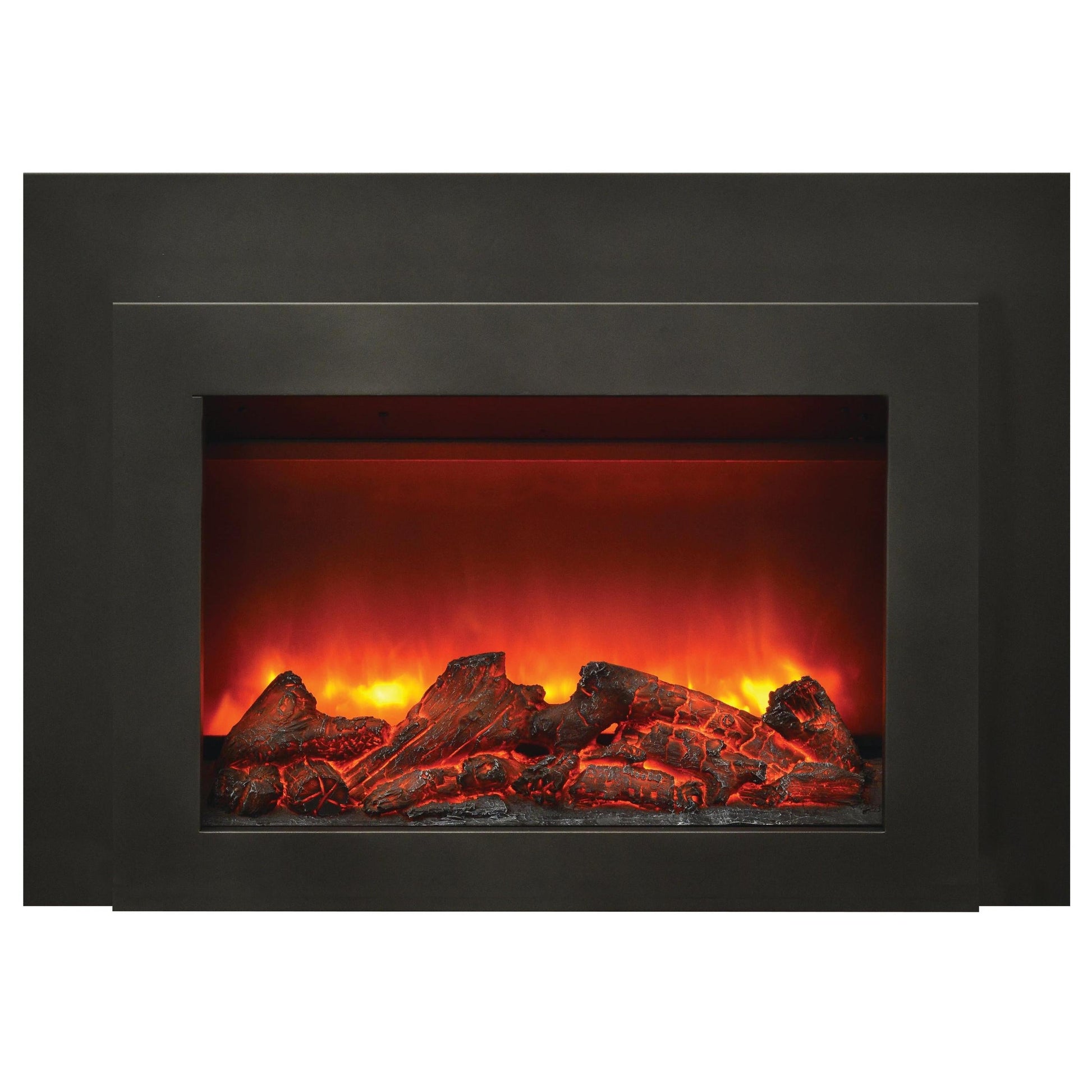 Sierra Flame by Amantii Insert Series 34" Electric Fireplace Insert With Black Steel Surround