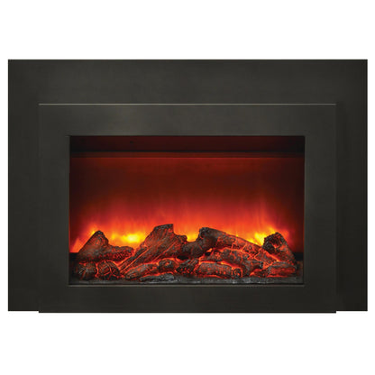 Sierra Flame by Amantii Insert Series 34" Electric Fireplace Insert With Black Steel Surround