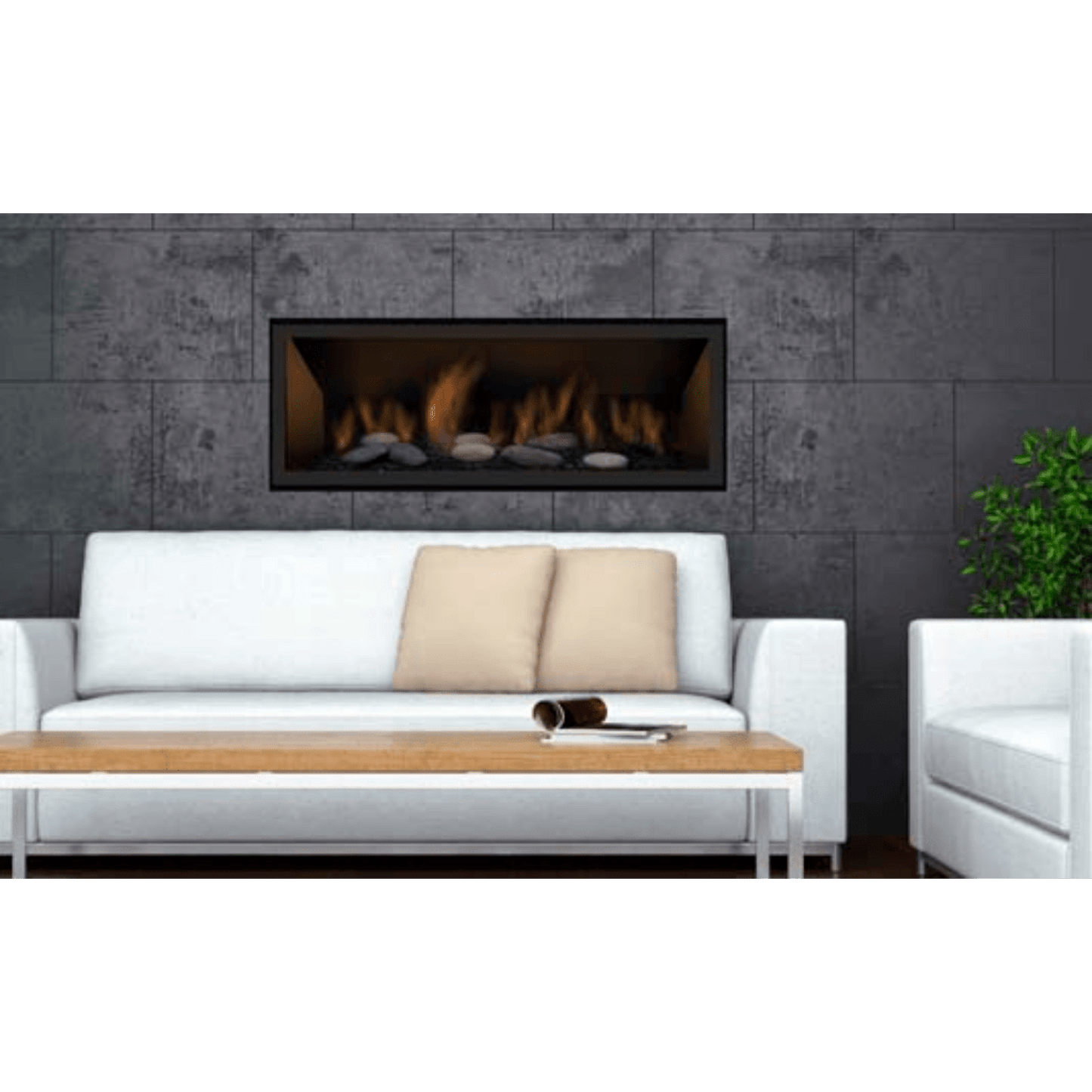 Sierra Flame by Amantii Lamego 45" Direct-Vent Zero Clearance Contemporary Electronic Ignition Propane Gas Fireplace