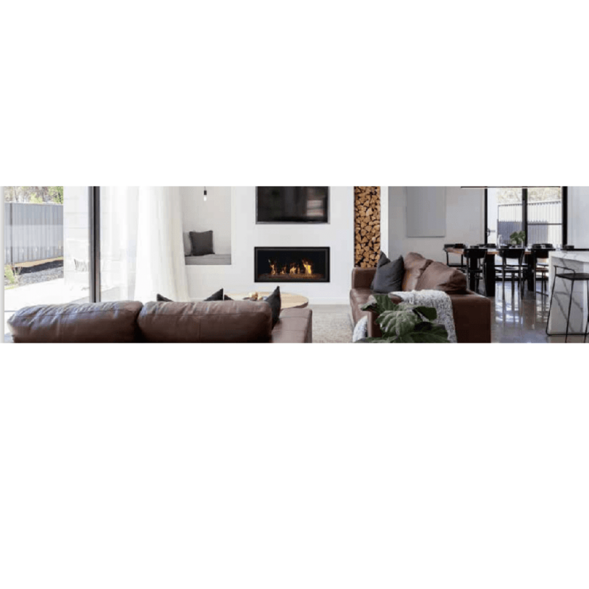 Sierra Flame by Amantii Lamego 45" Direct-Vent Zero Clearance Contemporary Electronic Ignition Propane Gas Fireplace