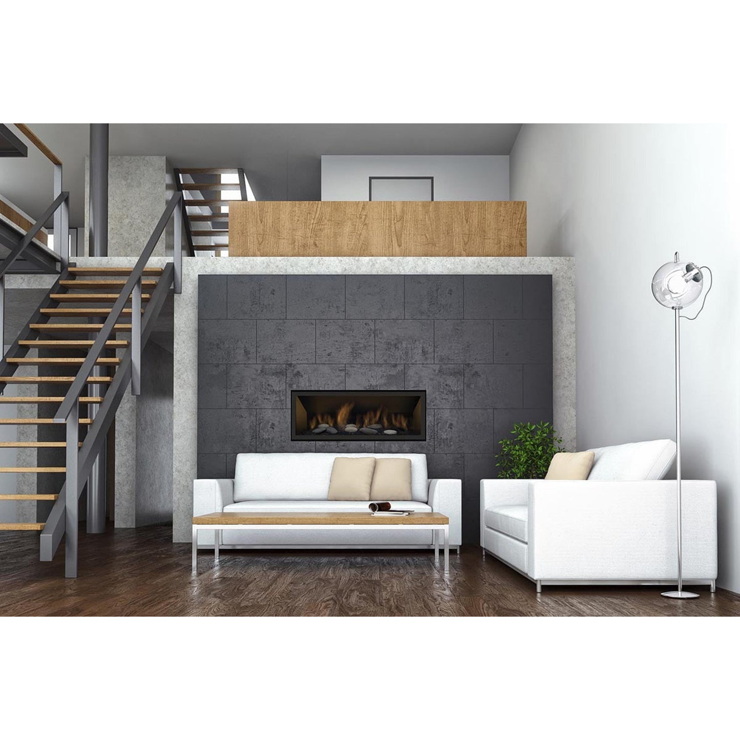 Sierra Flame by Amantii Lamego 45" Direct-Vent Zero Clearance Contemporary Electronic Ignition Propane Gas Fireplace