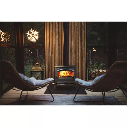 Sierra Flame by Amantii Lynwood W76 Cast Iron Freestanding Wood Burning Stove