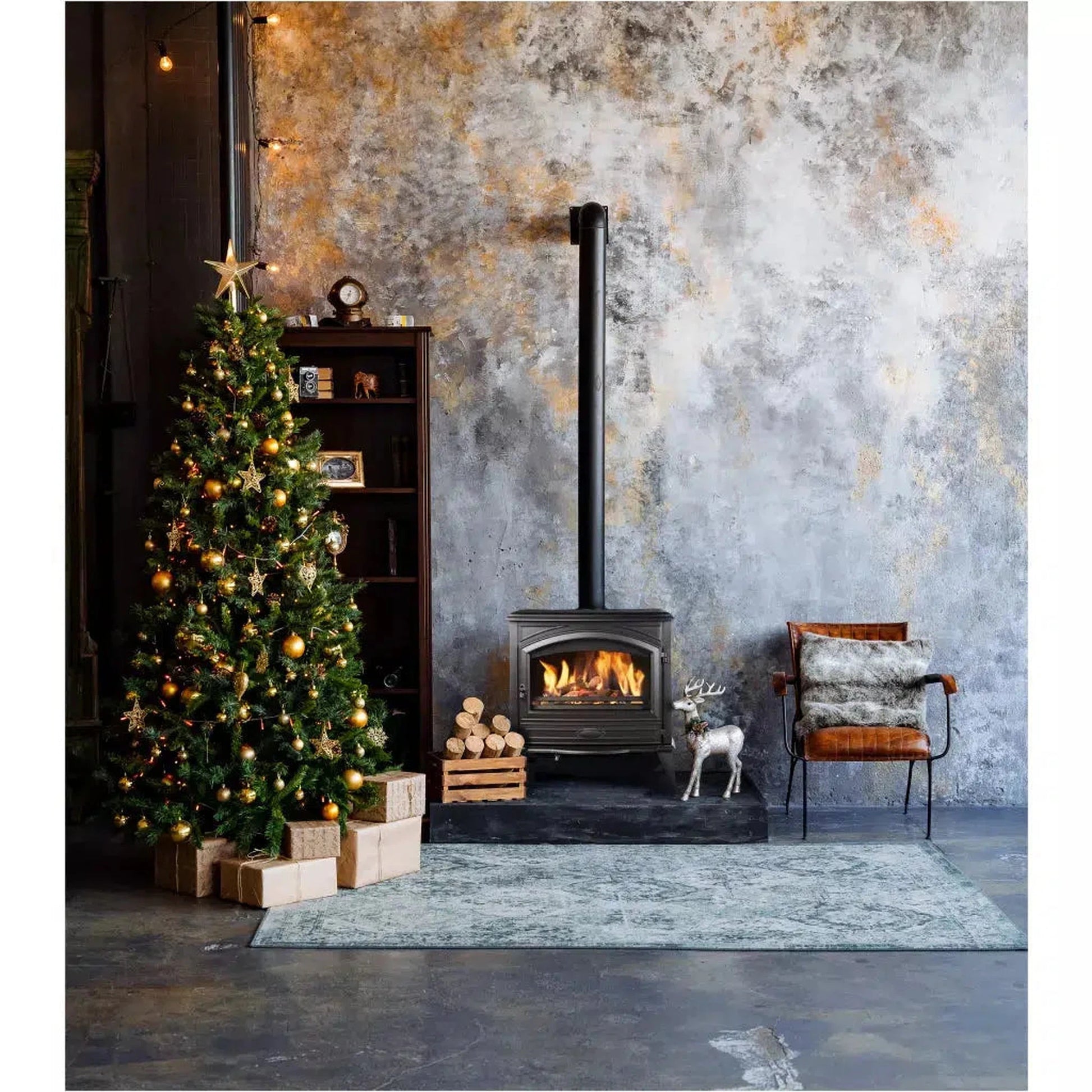 Sierra Flame by Amantii Lynwood W76 Cast Iron Freestanding Wood Burning Stove