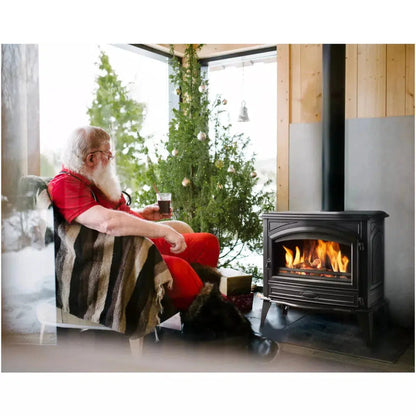Sierra Flame by Amantii Lynwood W76 Cast Iron Freestanding Wood Burning Stove