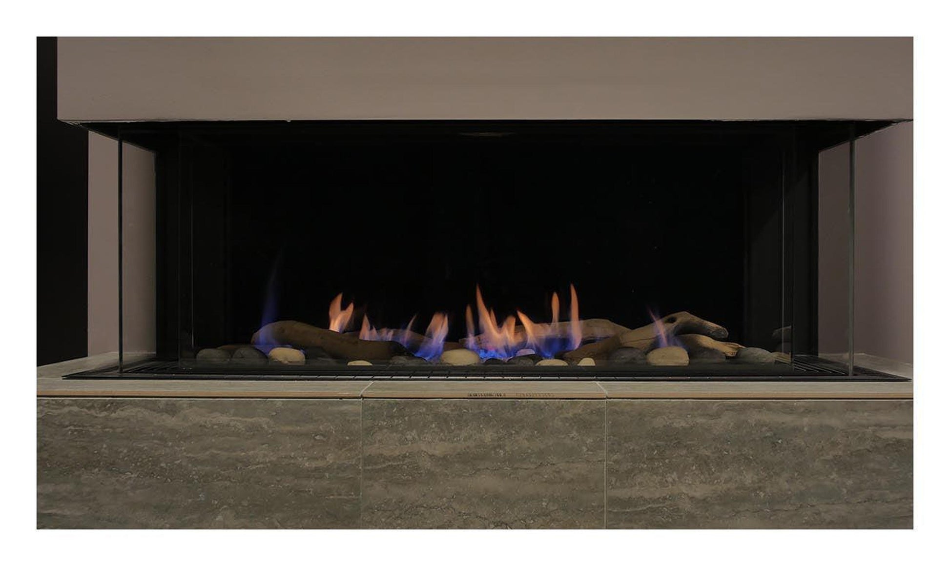 Sierra Flame by Amantii Toscana 58" Three-Sided Peninsula Direct Vent Propane Gas Fireplace