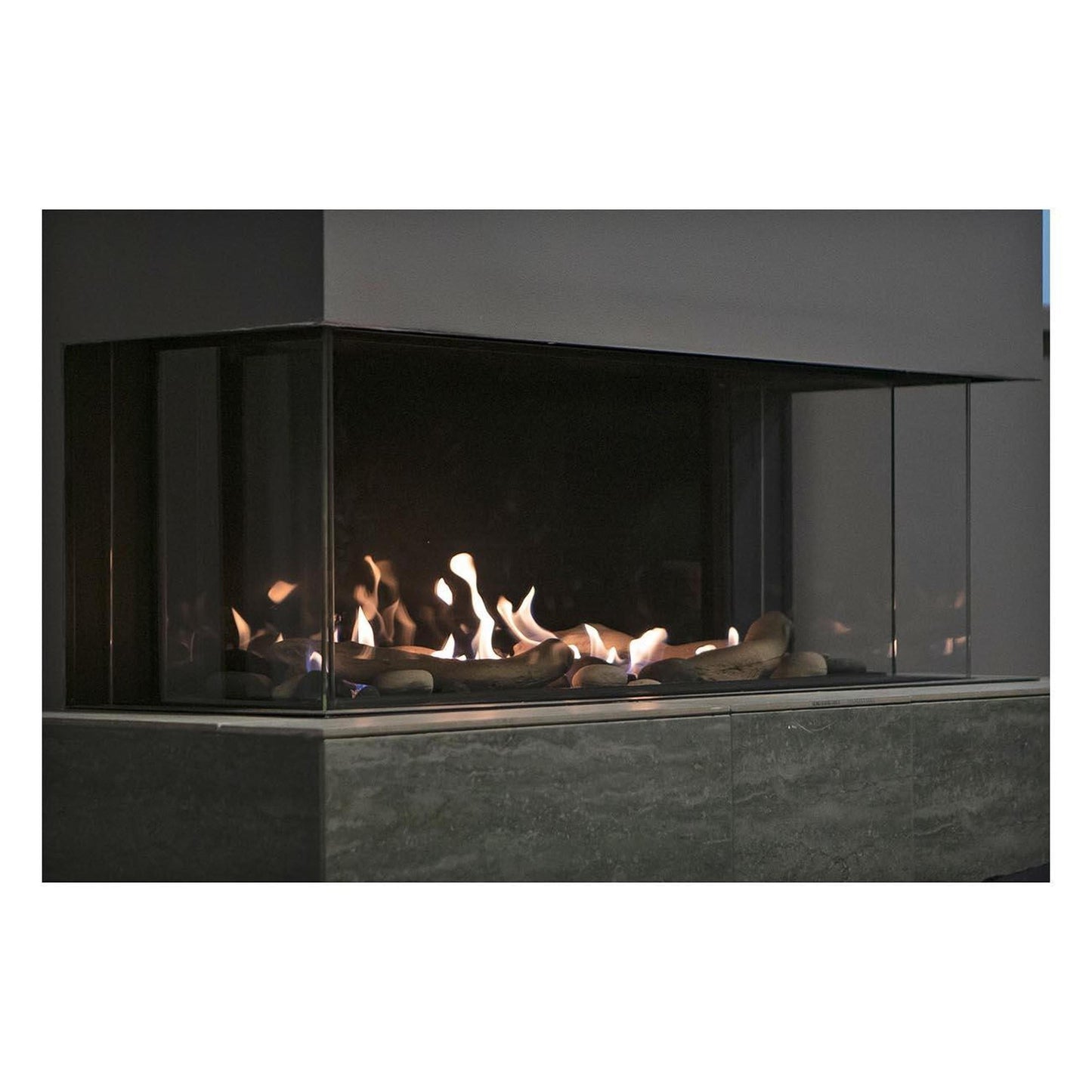 Sierra Flame by Amantii Toscana 58" Three-Sided Peninsula Direct Vent Natural Gas Fireplace