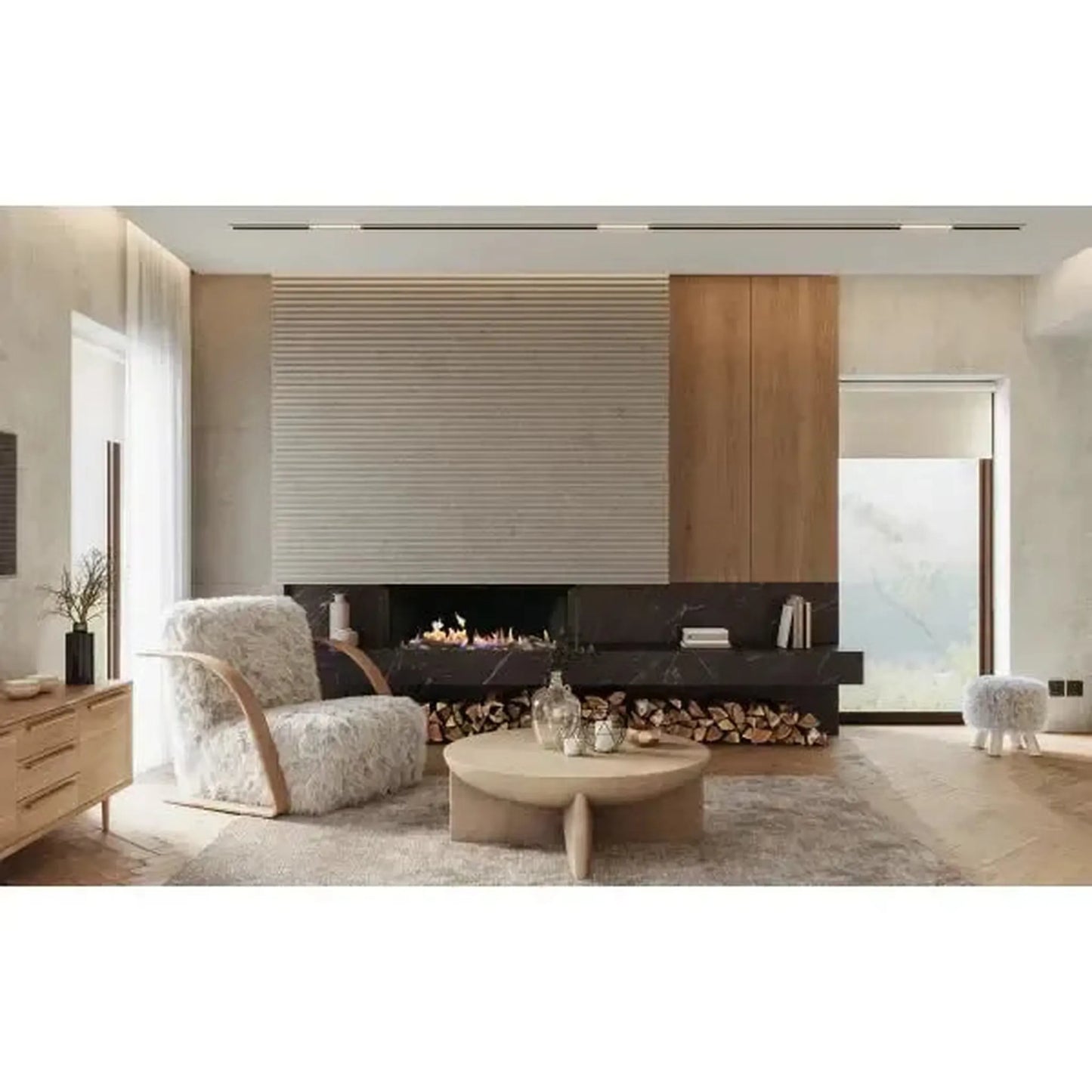 Sierra Flame by Amantii Toscana 58" Three-Sided Peninsula Direct Vent Natural Gas Fireplace