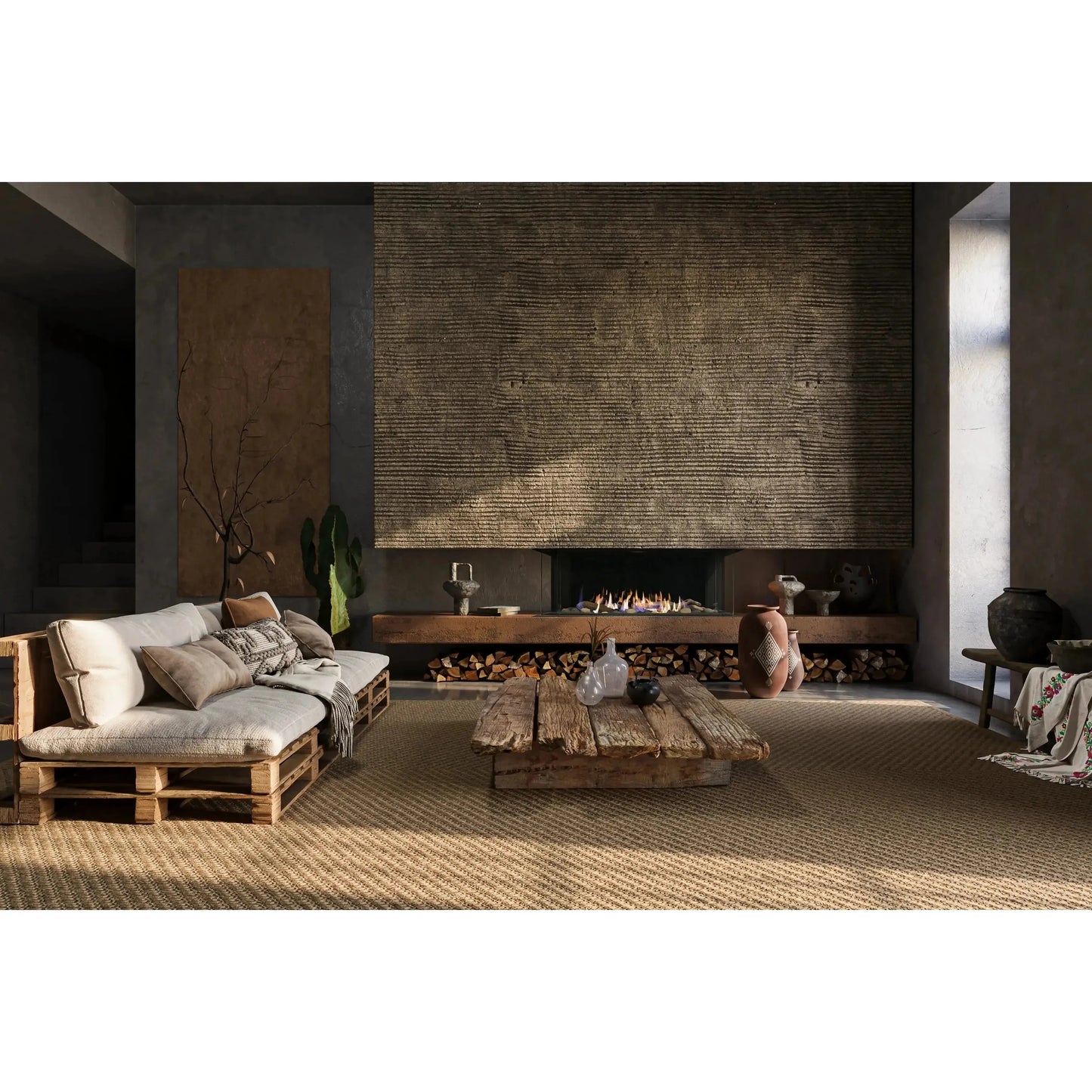 Sierra Flame by Amantii Toscana 58" Three-Sided Peninsula Direct Vent Natural Gas Fireplace