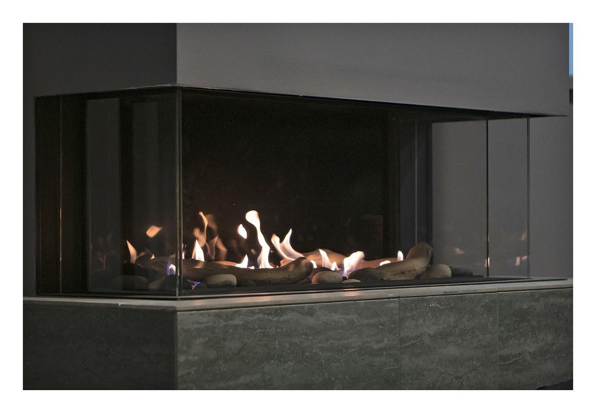 Sierra Flame by Amantii Toscana 38" Three-Sided Peninsula Direct Vent Natural Gas Fireplace