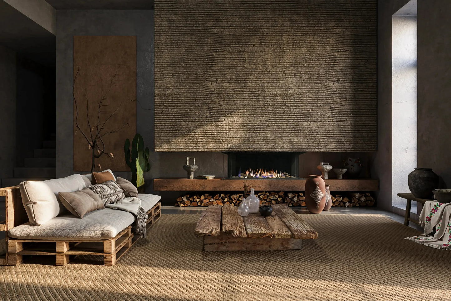 Sierra Flame by Amantii Toscana 38" Three-Sided Peninsula Direct Vent Natural Gas Fireplace