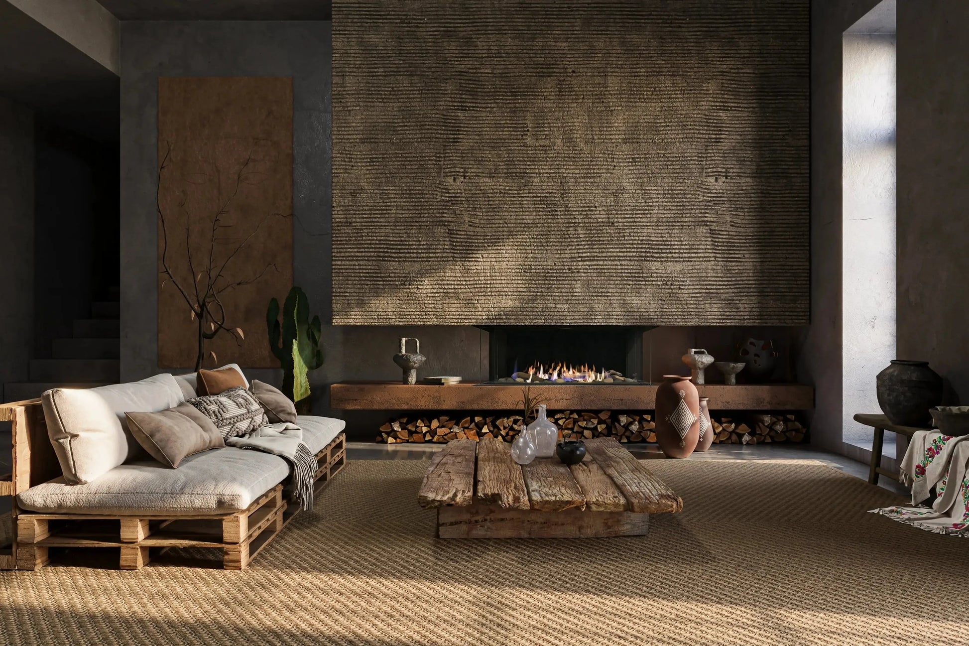 Sierra Flame by Amantii Toscana 38" Three-Sided Peninsula Direct Vent Natural Gas Fireplace