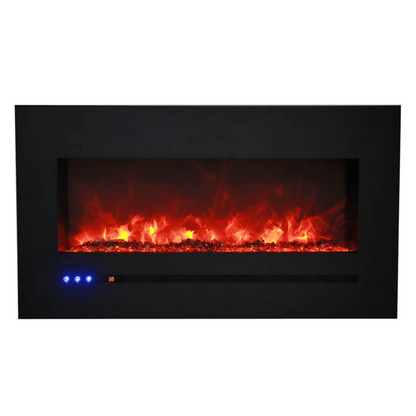 Sierra Flame by Amantii Wall Mount/Flush Mount 26" Electric Fireplace With Deep Charcoal Colored Steel Surround and Glass Media