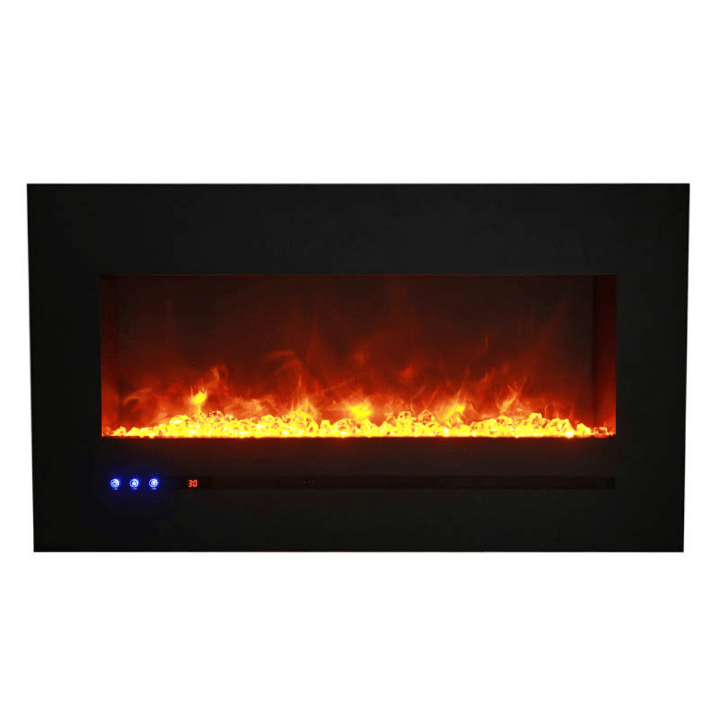 Sierra Flame by Amantii Wall Mount/Flush Mount 26" Electric Fireplace With Deep Charcoal Colored Steel Surround and Glass Media